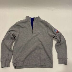 Vineyard Vines Gray Quarter-Zip Men's Sweater